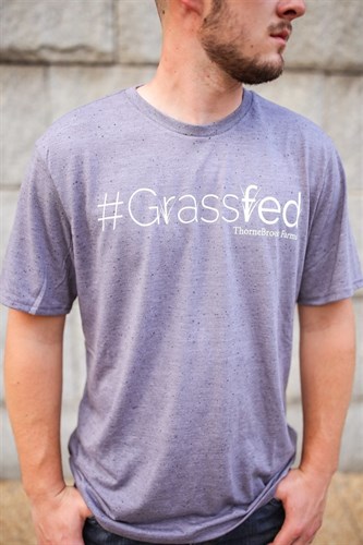 TShirt, Grassfed, Men's w Logo, XL, Charcoal