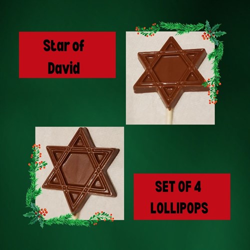 *Star of David chocolate lolly- Set of 4