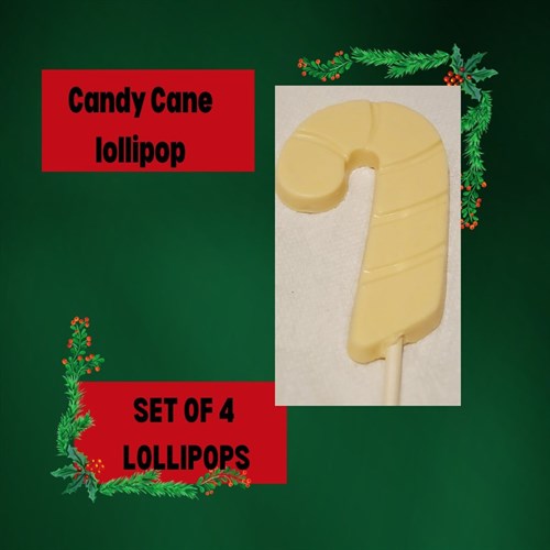 *Candy cane shaped chocolate lolly – Set of 4