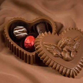 Chocolate box in crystal cut heart shape