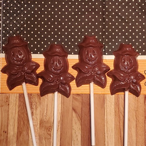 ** Fall Scarecrow pumpkin chocolate lolly set of 4