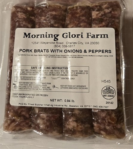 Bratwurst Onion and Green Pepper