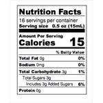 Lime shrub Nutrition Facts Panel