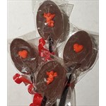 Valentine themed chocolate coffee spoon 4 ct