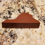 Virginia state shaped chocolate side view